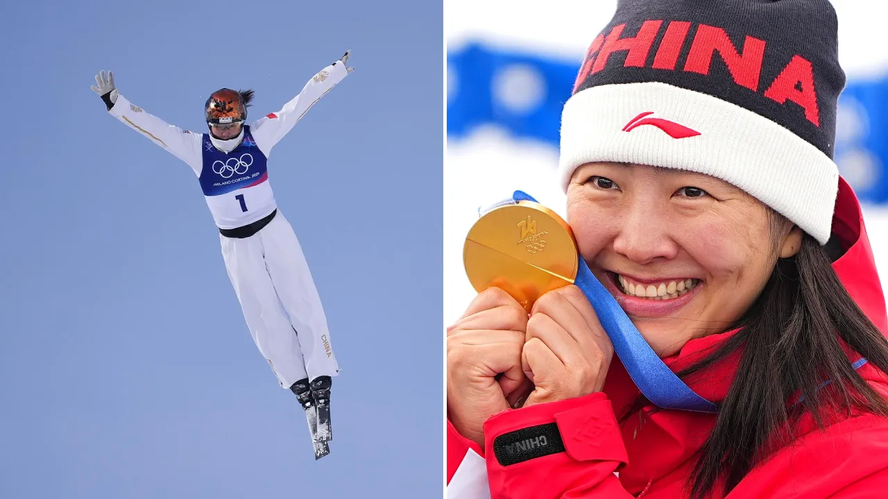 Xu Mengtao mencatatkan 112,90 poin lewat lompatan back full-full-full yang dieksekusi nyaris sempurna pada babak super final. (Foto: AP)