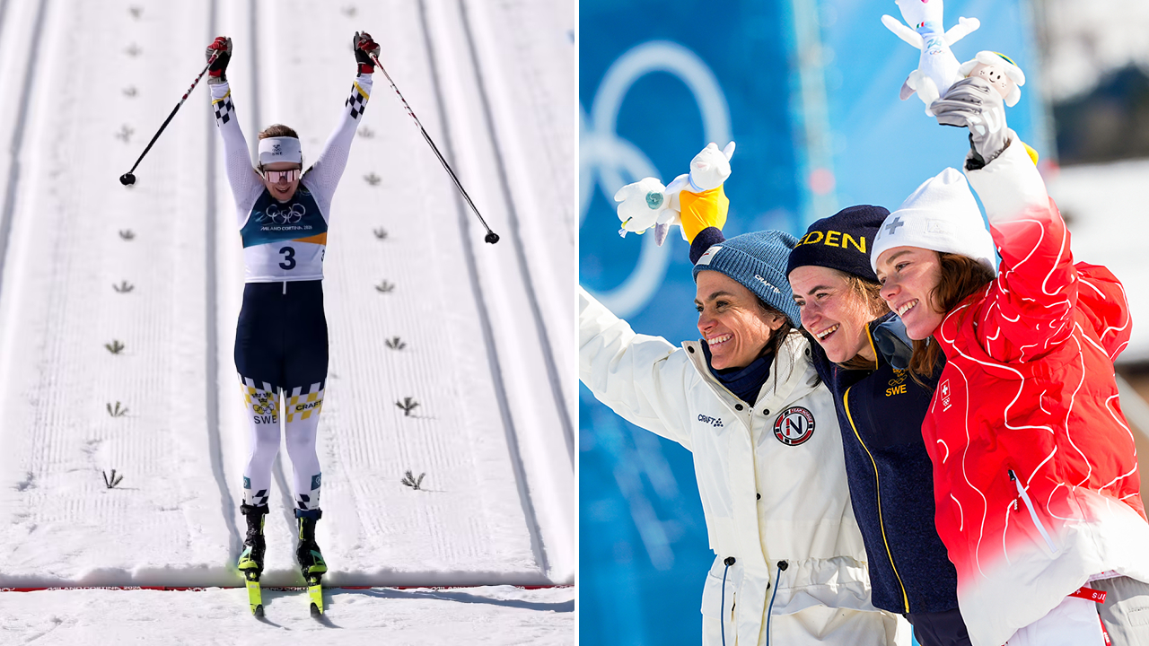Ebba Andersson finis dengan catatan waktu 2 jam 16 menit 28,2 detik, mengungguli Heidi Weng dan Nadja Kaelin. (Foto: AP)