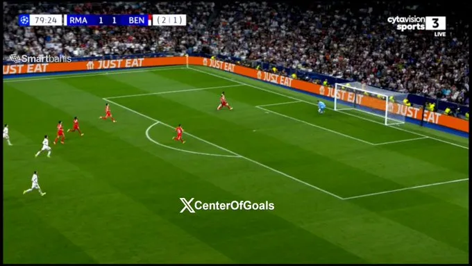 Vinicius Junior Bawa Real Madrid Unggul 3-1 atas Benfica - sumber: (footballespana)