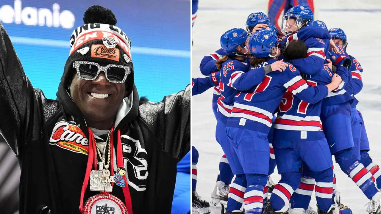 Flavor Flav dikenal sebagai pendukung lama olahraga perempuan dan turut menghadiri berbagai pertandingan Olimpiade bulan ini, termasuk hoki es putri. (Foto: AP)