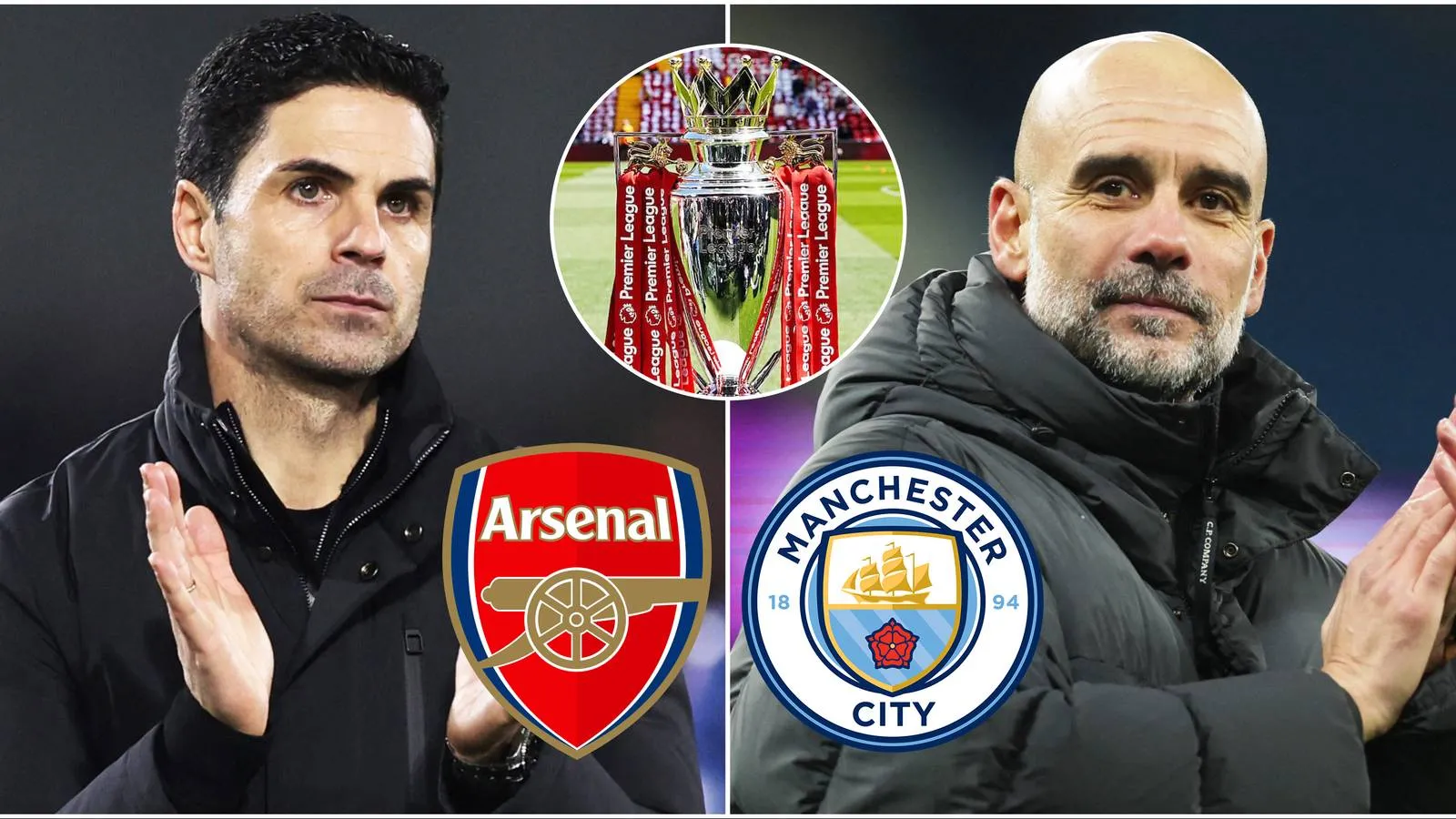 Bagaimana Arsenal dan Man City Ditetapkan Jika Poin dan Selisih Gol Sama - sumber: (givemesport)