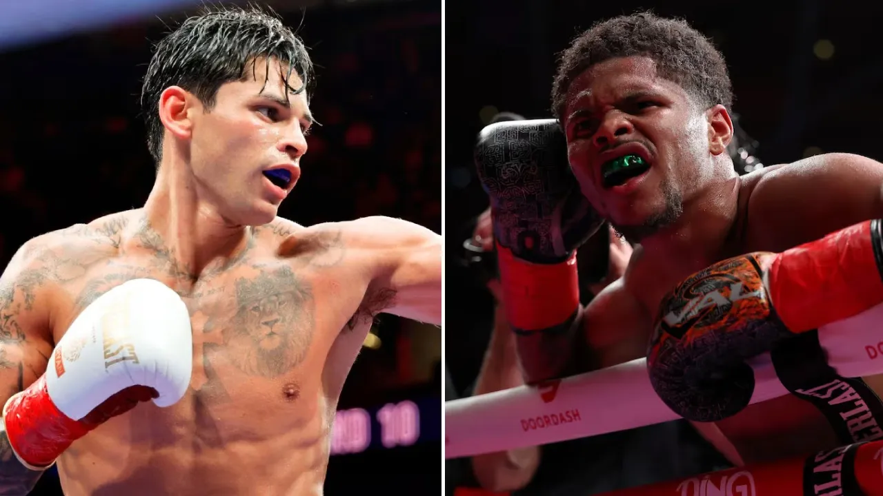 Shakur Stevenson (kanan) dan Ryan Garcia. (Foto: Fight TV)