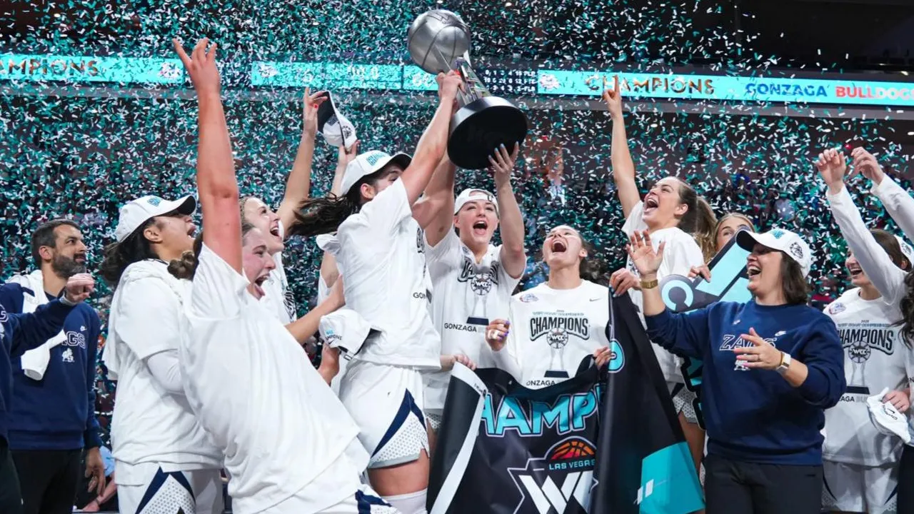 Gonzaga Bulldogs meraih gelar turnamen WCC ke-11 sekaligus memastikan partisipasi mereka pada Turnamen Divisi I NCAA untuk ke-16 kalinya dalam sejarah tim. (Foto: AP)