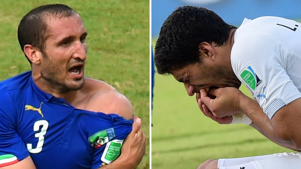 Ingat Kembali Laga Terakhir Timnas Italia, Gigitan Suarez ke Chiellini