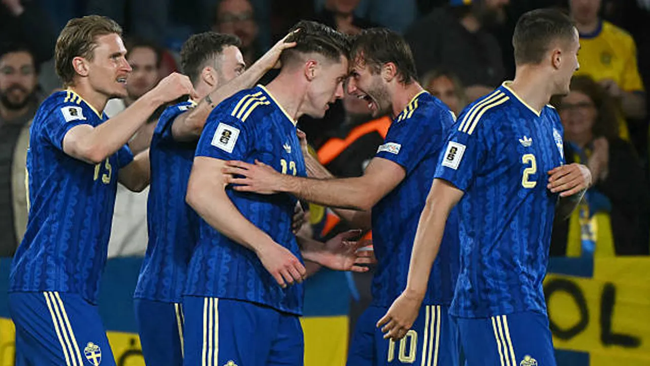 Hasil Pertandingan Play-off Piala Dunia 2026: Ukraina 1-3 Swedia