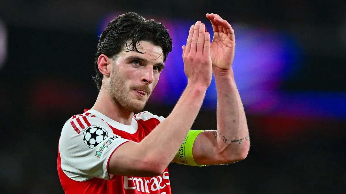 Declan Rice Pastikan Kondisi Fit Jelang Laga Lawan Sporting - sumber: (footballlondon)