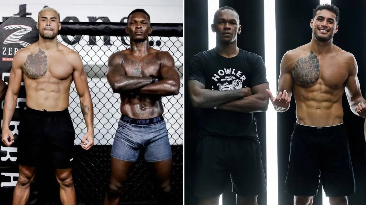 Israel Adesanya dan Carlos Ulberg. (Foto: Fight TV)