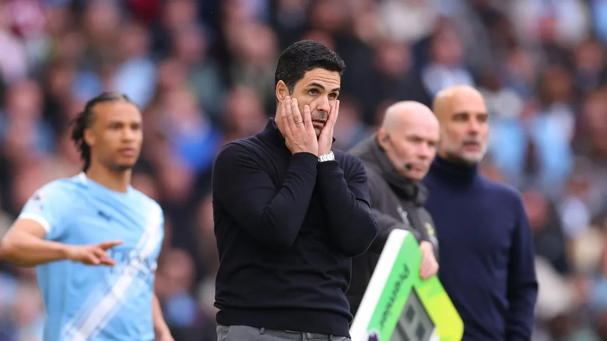 Arteta Kecewa Usai Kekalahan Arsenal dari Man City - sumber: (footballlondon)