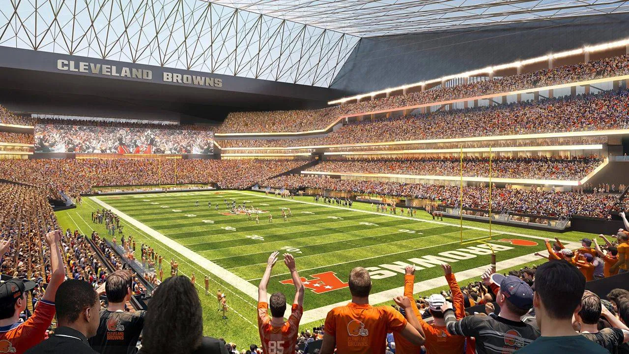 Proyek ini menjadi tonggak penting bagi Cleveland Browns, meski sejumlah isu pendanaan masih belum sepenuhnya terselesaikan. (Foto: AP)