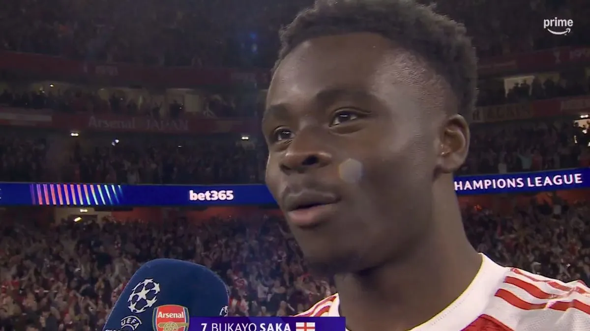 Bukayo Saka Kesal Saat Wawancara Usai Arsenal Kalahkan Atletico