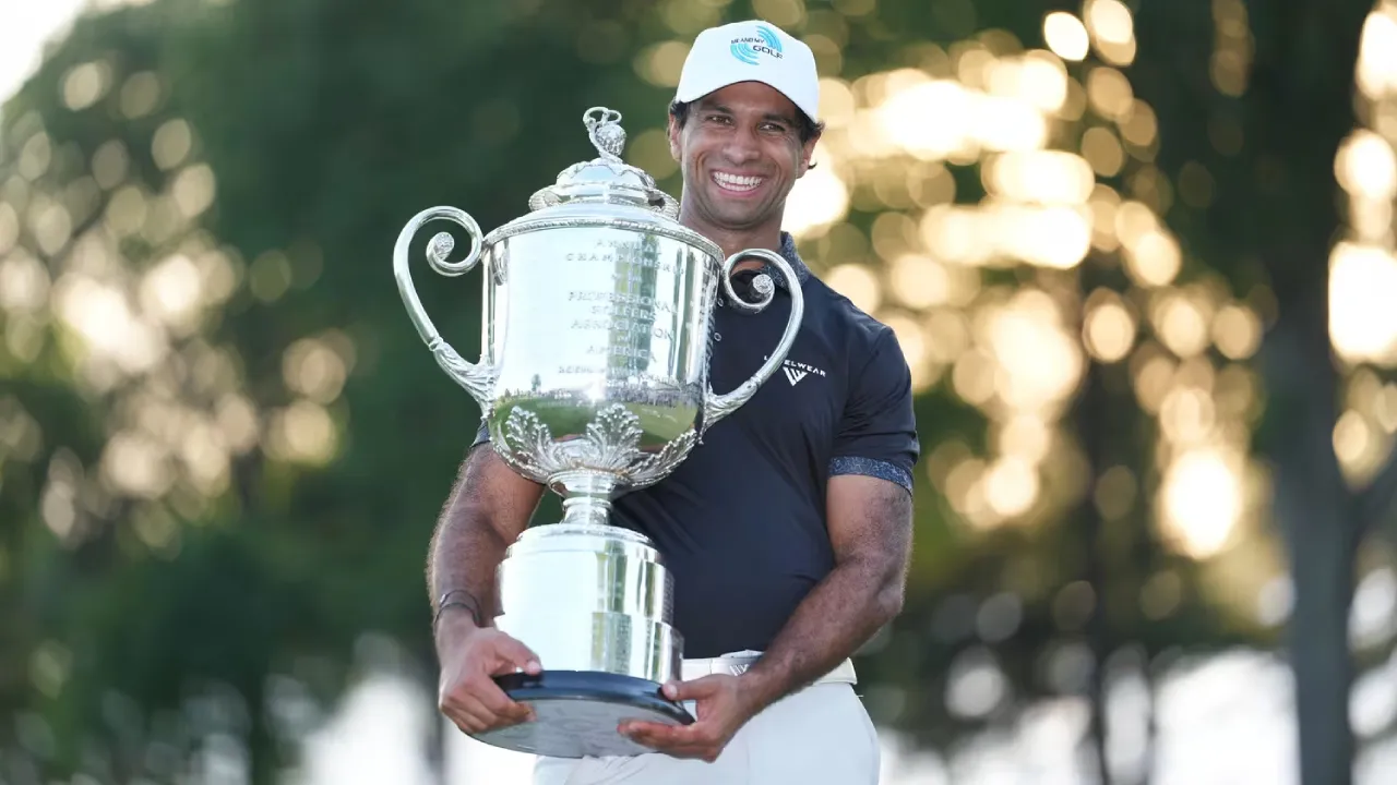 Aaron Rai menjadi pegolf Inggris pertama yang memenangkan PGA Championship sejak 1919. (Foto: Golf Digest)