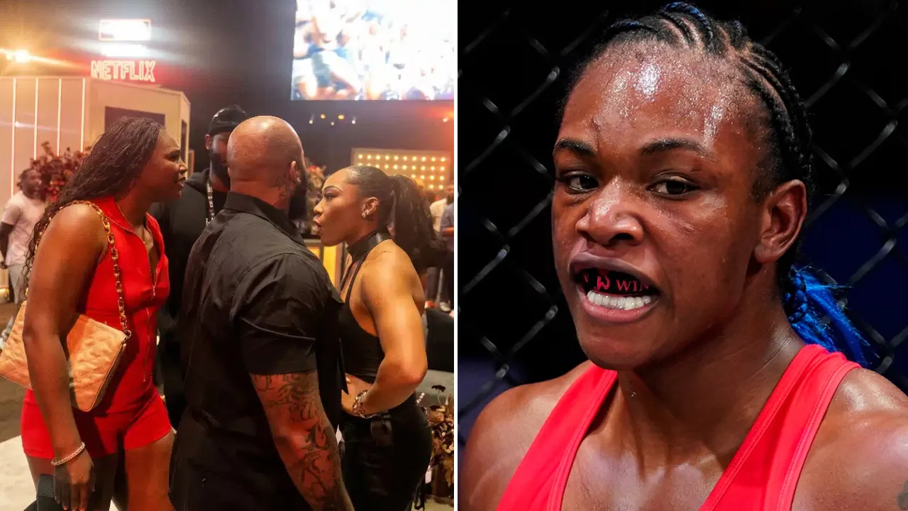 Claressa Shields dan Alycia Baumgardner terlibat keributan di area VIP saat event MVP MMA 1 di Intuit Dome, Los Angeles. (Foto: Fight TV)