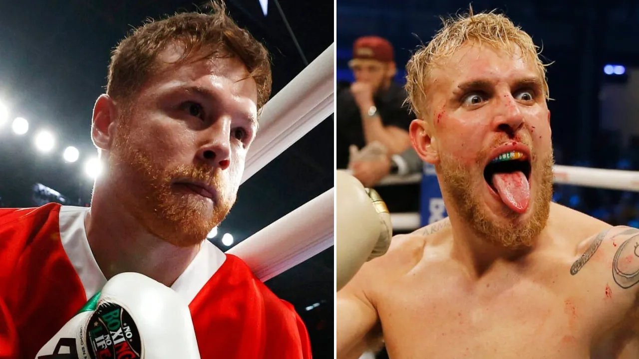 Canelo Alvarez (kiri) dan Jake Paul. (Foto: Fight TV)