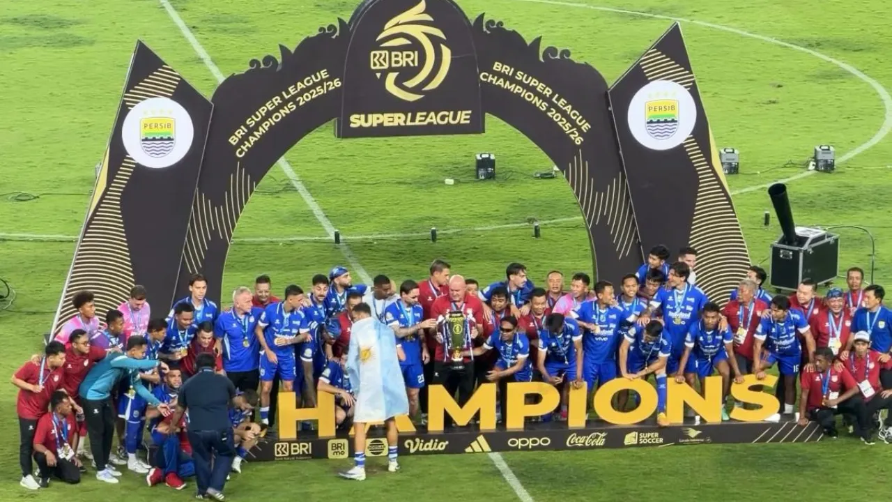 Persib ketika merayakan gelar juara Super League 2025/2026