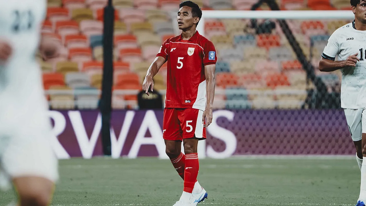 Penggawa Persija Jakarta, Rizky Ridho saat memperkuat timnas Indonesia
