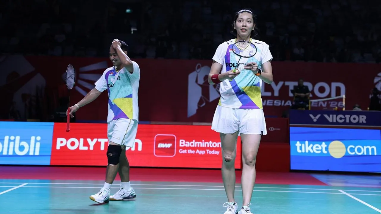 Rehan/Gloria kecewa harus angkat koper prematur di Indonesia Open 2026.