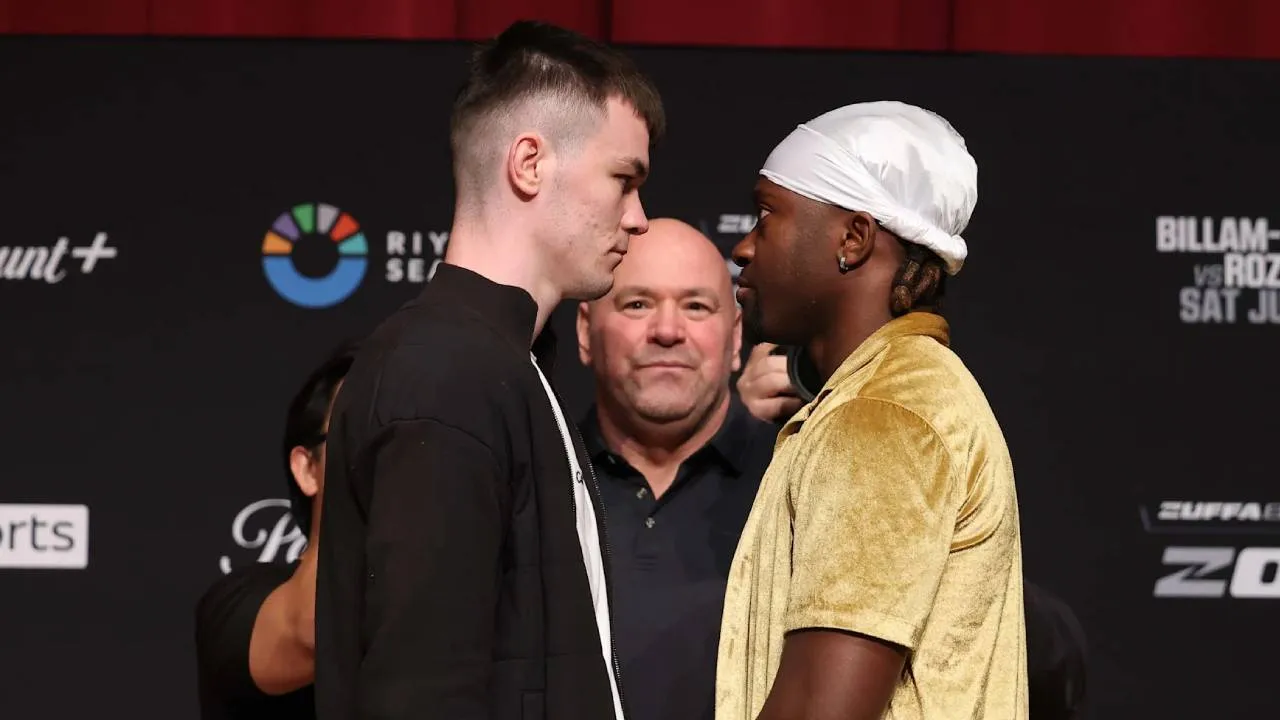 Aaron McKenna (kiri) dan Etinosa Oliha. (Foto: Fight TV)