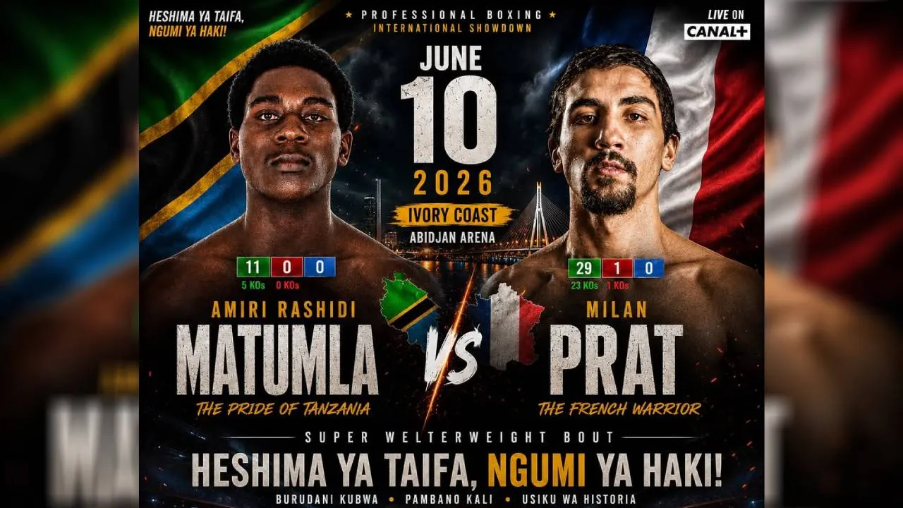 Milan Prat (kanan) akan menghadapi Amiri Matumla pada Rabu (10/6) di Abidjan, Pantai Gading. (Foto: Fight TV)