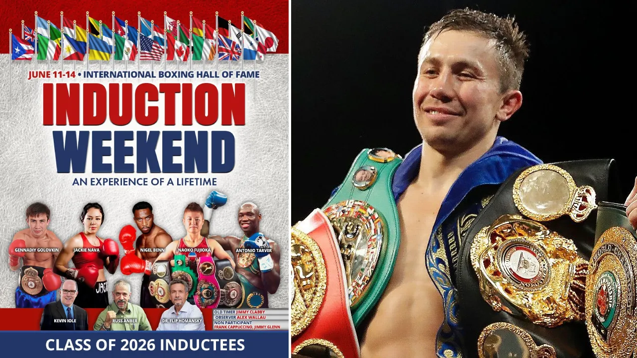 Gennadiy Golovkin akan resmi dilantik bersama empat mantan juara dunia lainnya pada upacara yang berlangsung Minggu (14/6) di Canastota, New York. (Foto: Fight TV)