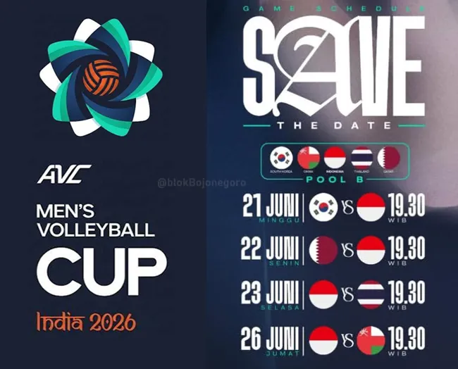 Laga Penentuan Timnas Voli Indonesia di AVC Mens Volleyball Cup 2026 Hari Ini - sumber: (blokbojonegoro)