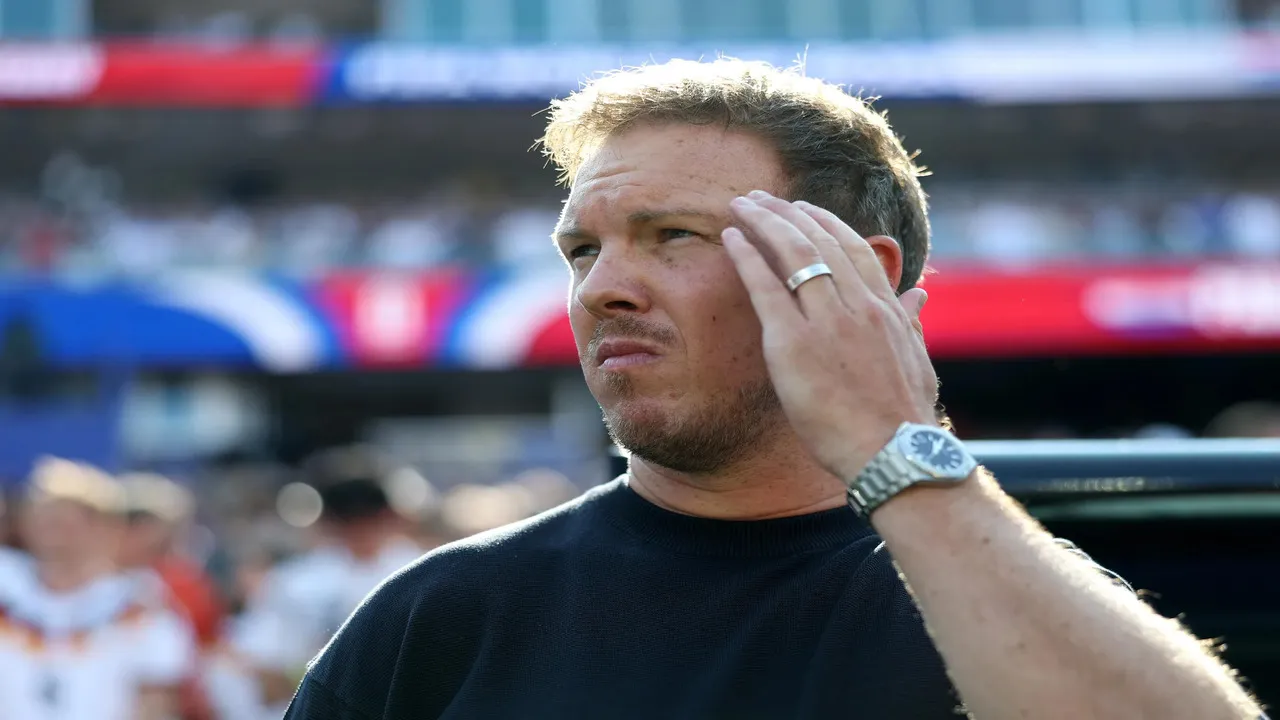 Julian Nagelsmann diberitakan telah mengundurkan diri dari jabatannya sebagai pelatih Timnas Jerman, usai Der Panzer tersingkir di babak 32 besar Piala Dunia 2026 / via Getty Images