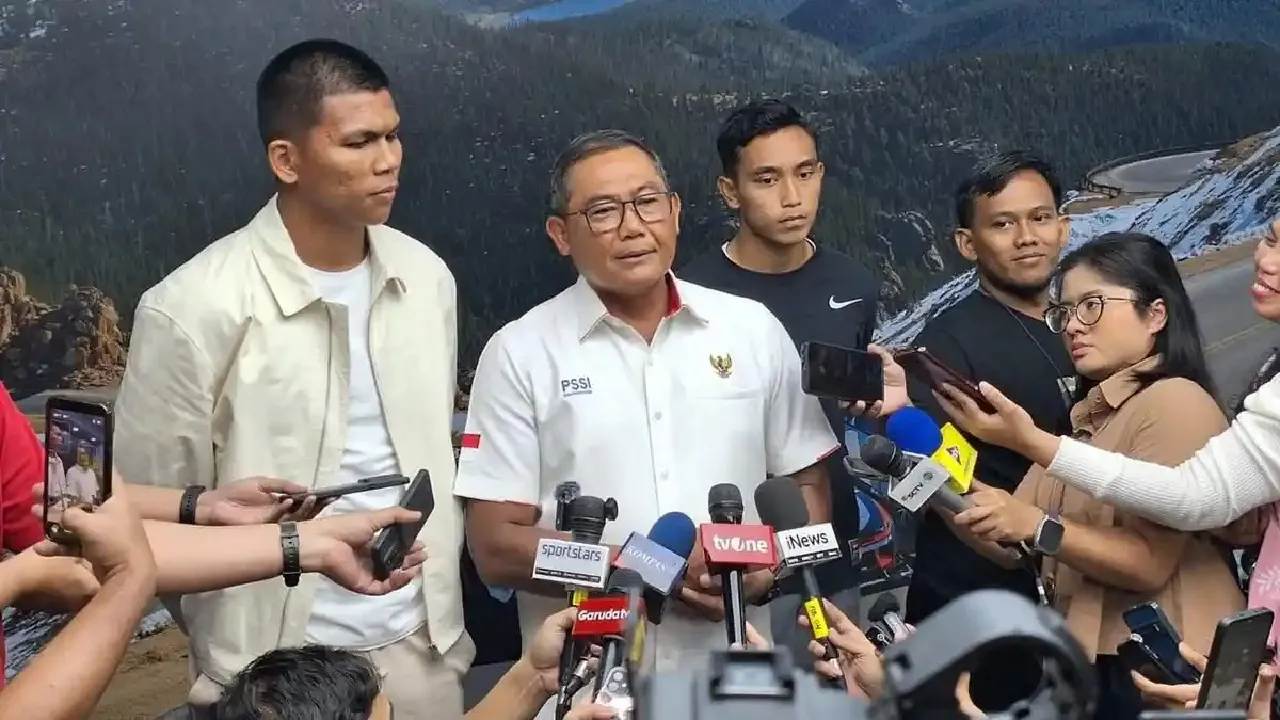 Sumardji dalam konferensi pers Timnas Indonesia jelang Piala AFF (Asean Championship 2026).