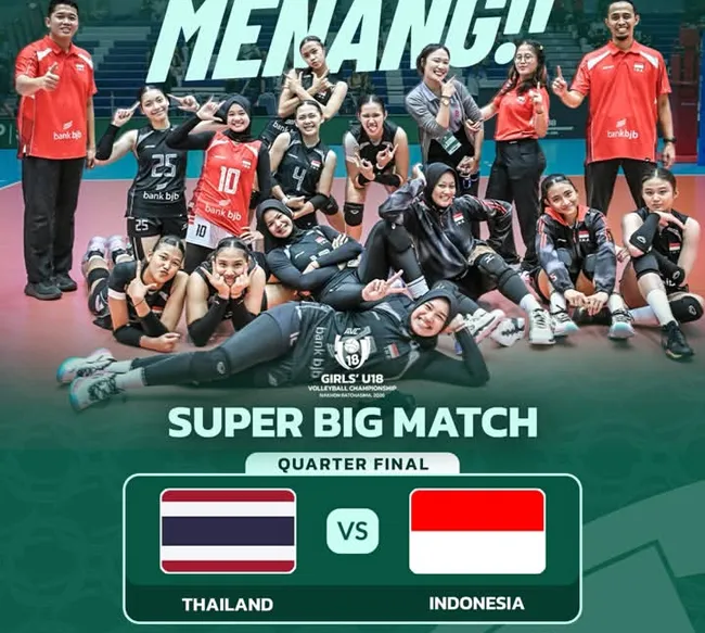 Timnas Putri Indonesia Tantang Thailand di Perempat Final AVC U - sumber: (blokbojonegoro)