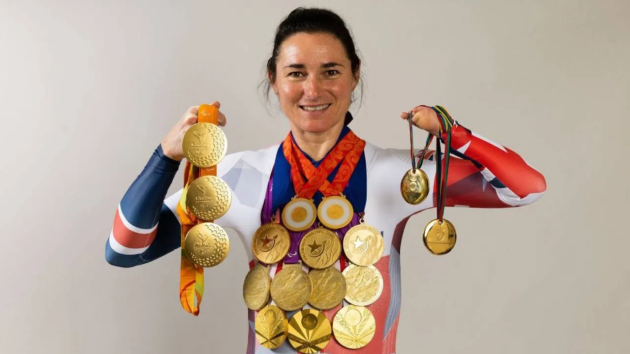 Sarah Storey sebelumnya berencana membidik penampilan ke-10 di ajang Paralimpik, tetapi akhirnya memilih fokus pada pengembangan olahraga para. (Foto: AP)