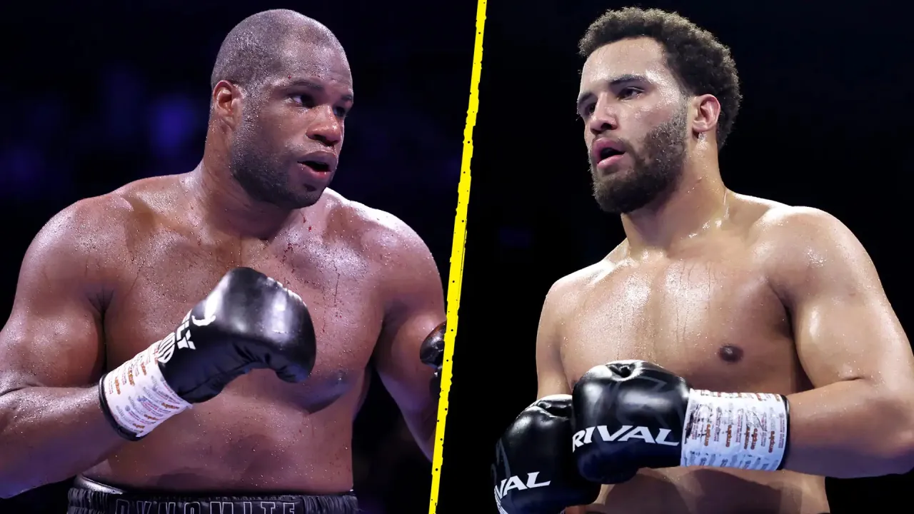 Moses Itauma (kanan) dan Daniel Dubois. (Foto: Fight TV)