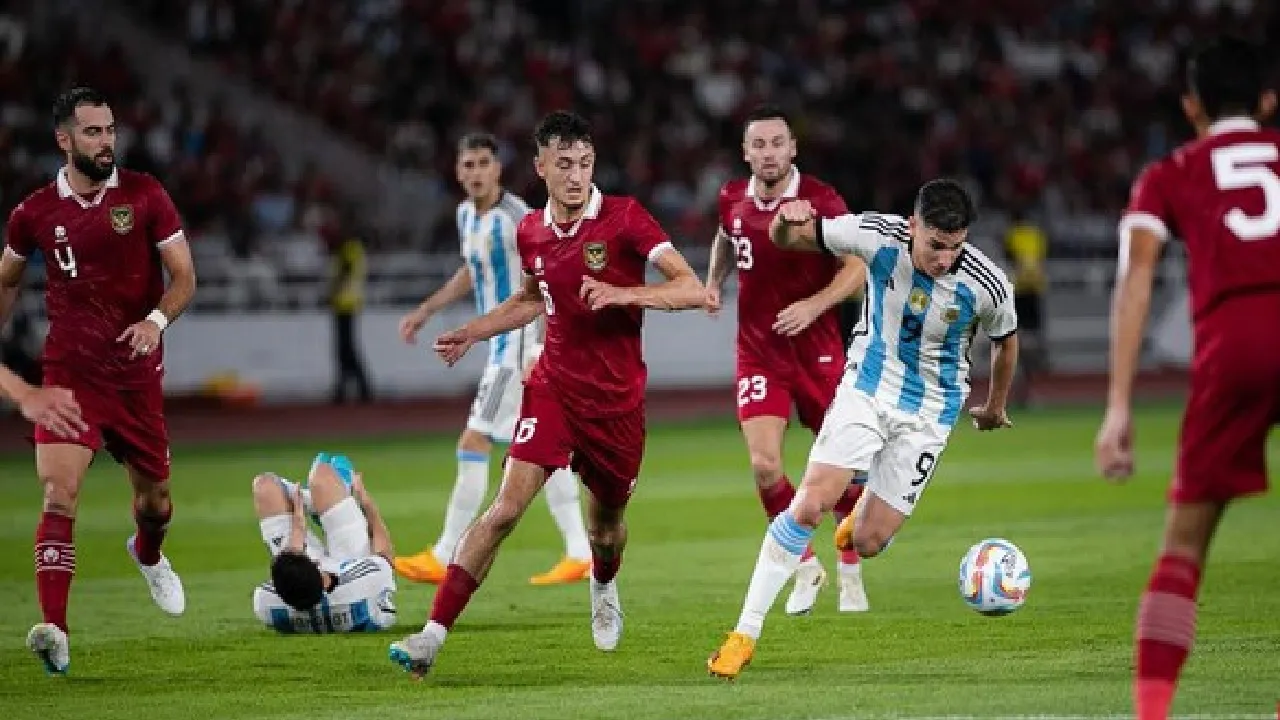 Timnas Indonesia saat melawan Argentina di FIFA Matchday 2023