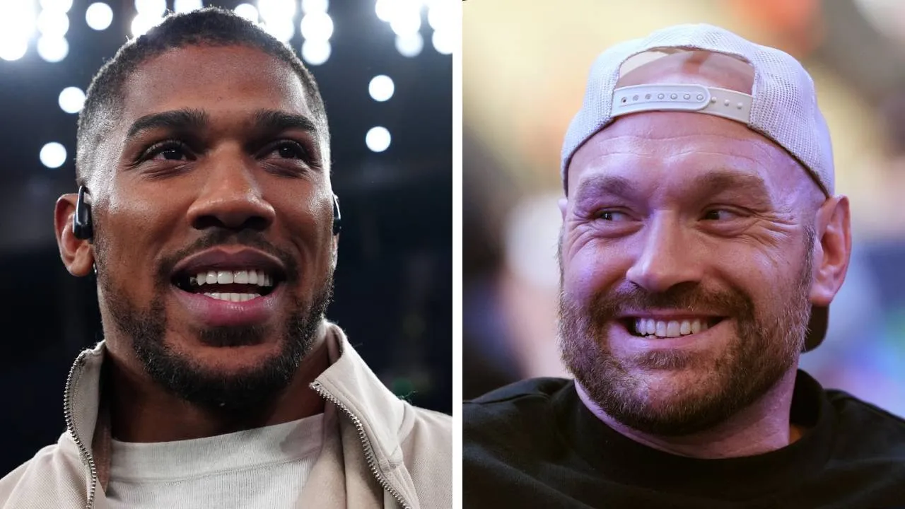 Anthony Joshua (kiri) dan Tyson Fury. (Foto: AP)