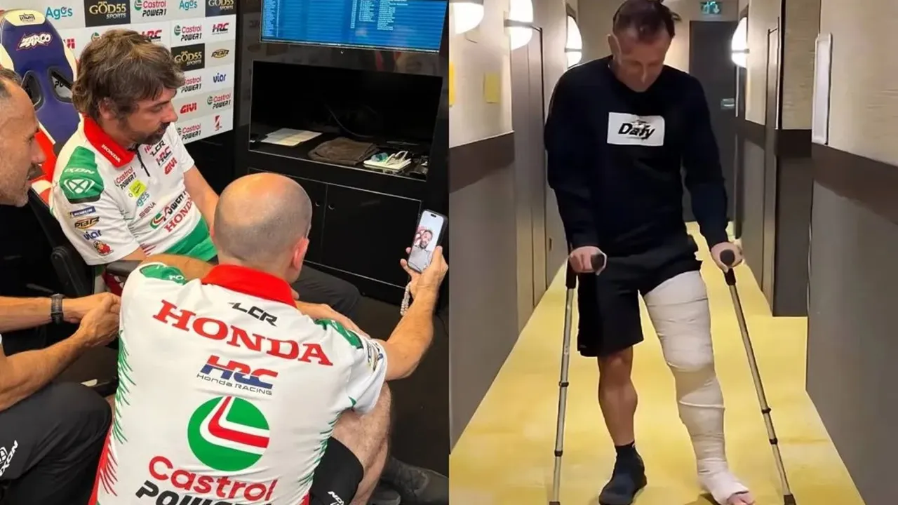 Johann Zarco alami cedera usai kecelakaan parah di MotoGP Catalunya 2026.