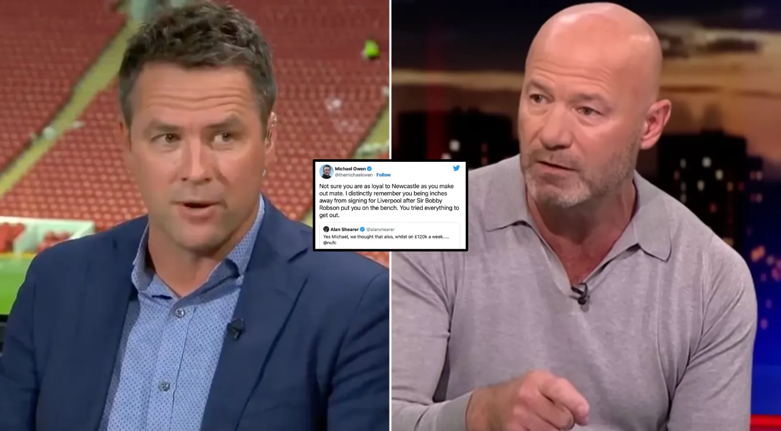 Michael Owen dan Alan Shearer Belum Berdamai Sejak Konflik 2019 - sumber: (givemesport)