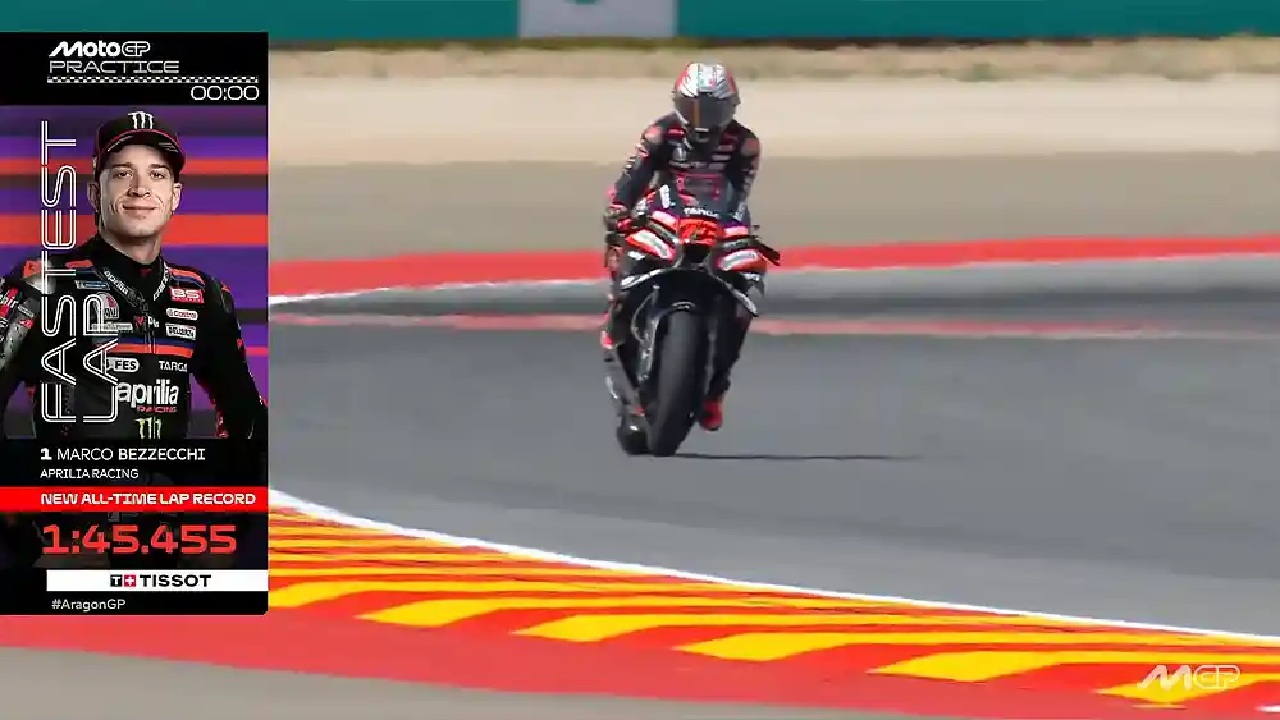 Hasil Practice MotoGP Aragon: Marco Bezzecchi Geser Dominasi Marquez