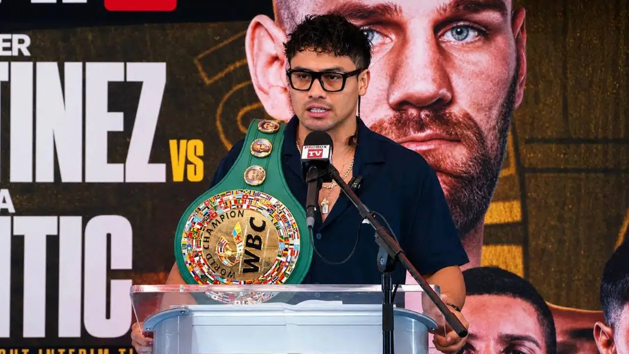 Lester Martinez terlebih dahulu harus melewati tantangan Luka Plantic dalam pertarungan perebutan gelar interim kelas super middleweight WBC. (Foto: Fight TV)