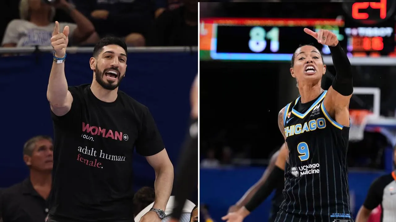 Natasha Cloud (kanan) dan Enes Kanter Freedom. (Foto: AP)