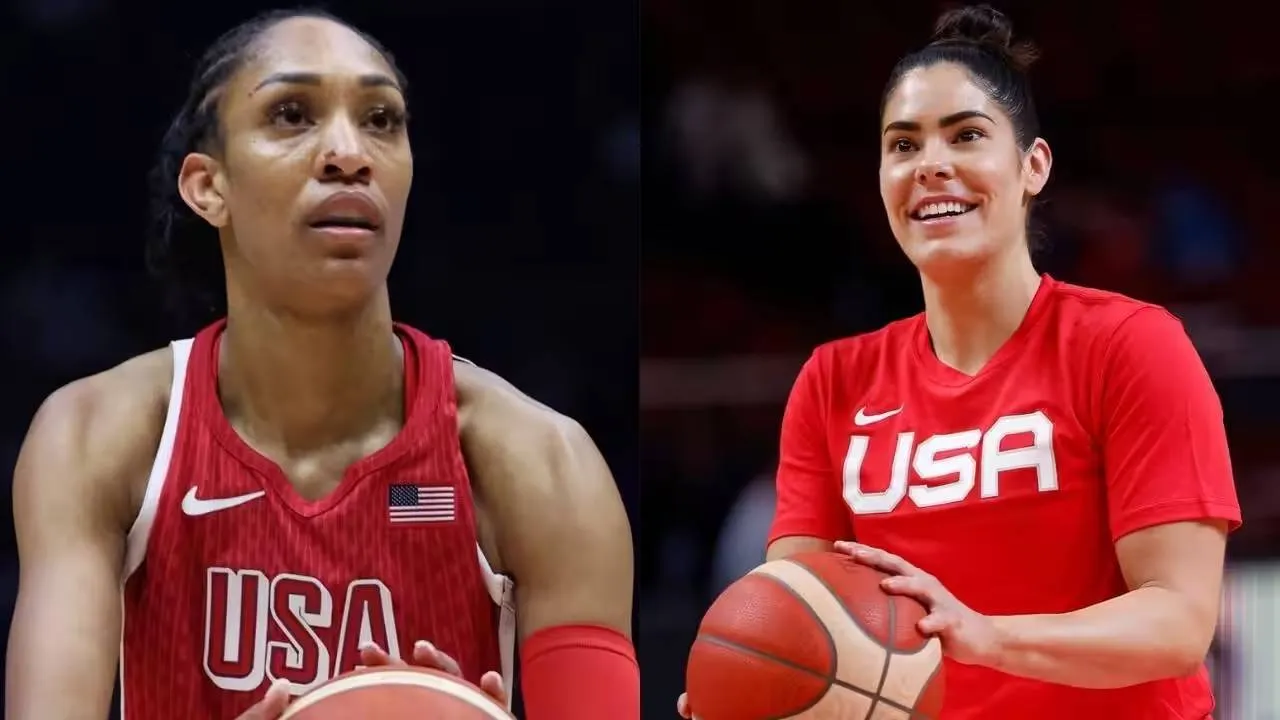 A'ja Wilson (kiri) dan Kelsey Plum. (Foto: AP)