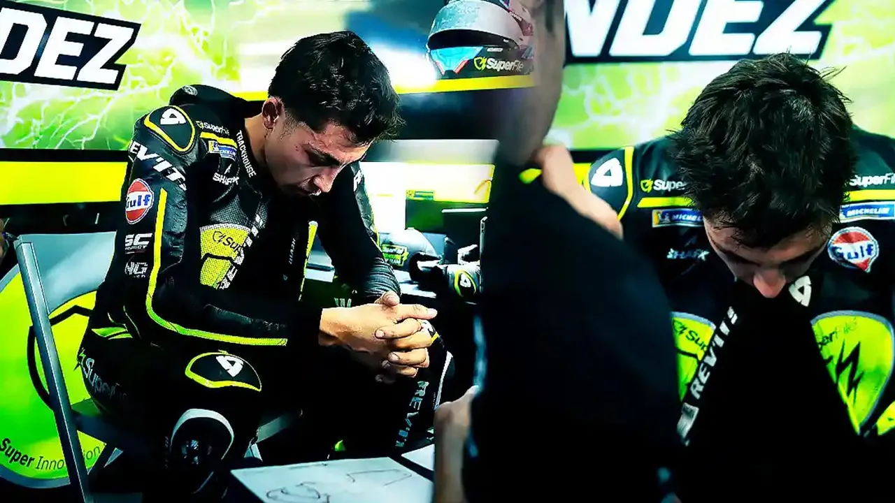 Raul Fernandez gagal finis di MotoGP Aragon gara-gara masalah di motor Aprilia.