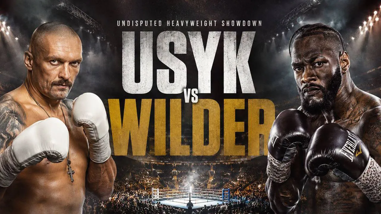 Oleksandr Usyk (kiri) dan Deontay Wilder. (Foto: Fight TV)