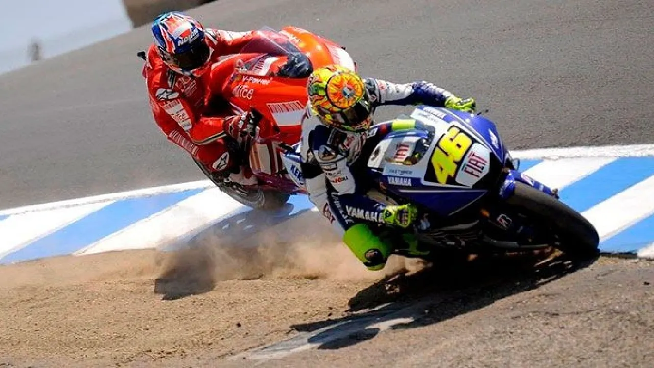 Alessio Salucci kenang Valentino Rossi dan Casey Stoner bersaing di Laguna Seca MotoGP Amerika Serikat 2008.