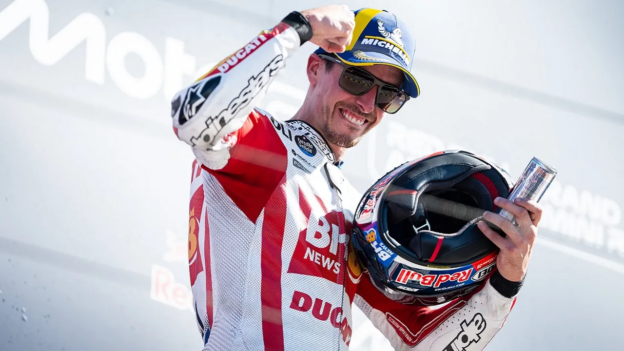Alex Marquez sumringah bisa finish kedua di GP San Marino.