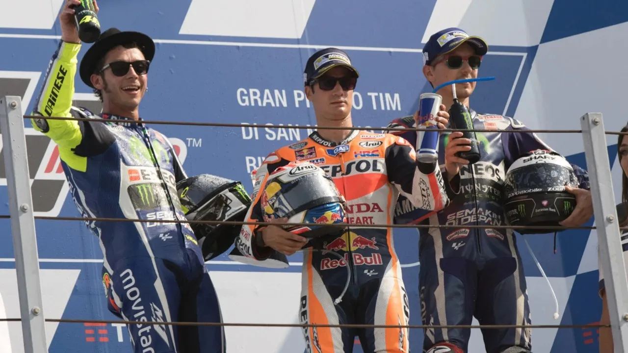 Valentino Rossi, Dani Pedrosa dan Jorge Lorenzo