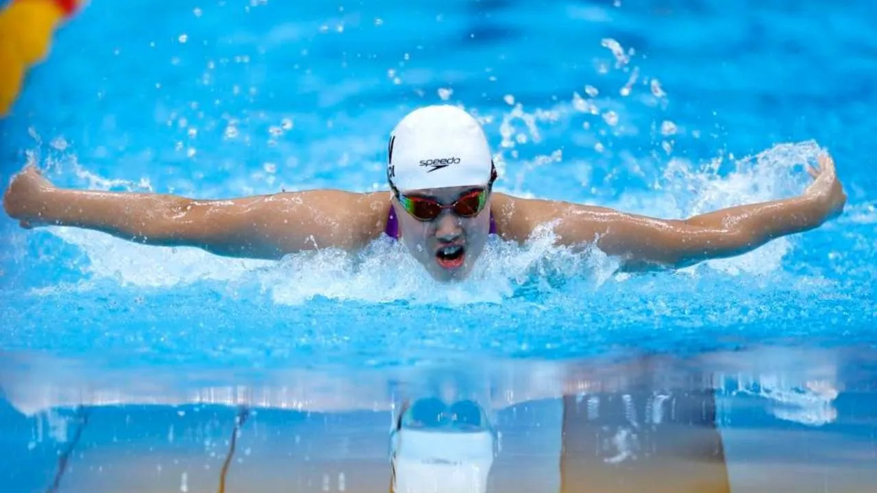 Yu Zidi mencatat waktu 2 menit 5,08 detik sekaligus memecahkan rekor Asian Games. (Foto: Xinhua)