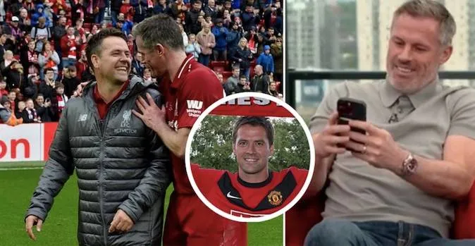 Pesan Menyentuh Jamie Carragher untuk Michael Owen Usai Debut di Manchester United - sumber: (givemesport)
