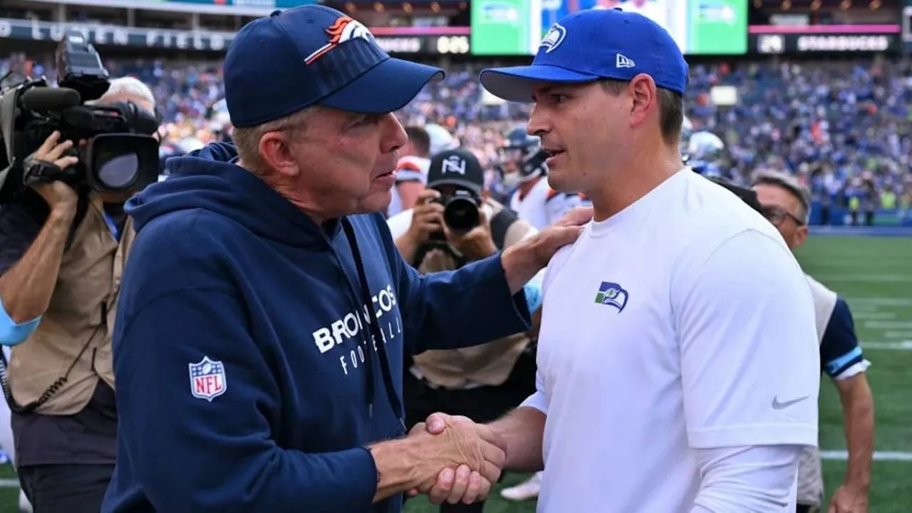 Pelatih Denver Broncos Sean Payton (kiri) dan arsitek Seattle Seahawks Mike Macdonald. (Foto: AP)