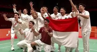 Indonesia Akhiri Penantian 28 Tahun Medali Emas Beregu Putra Asian Games