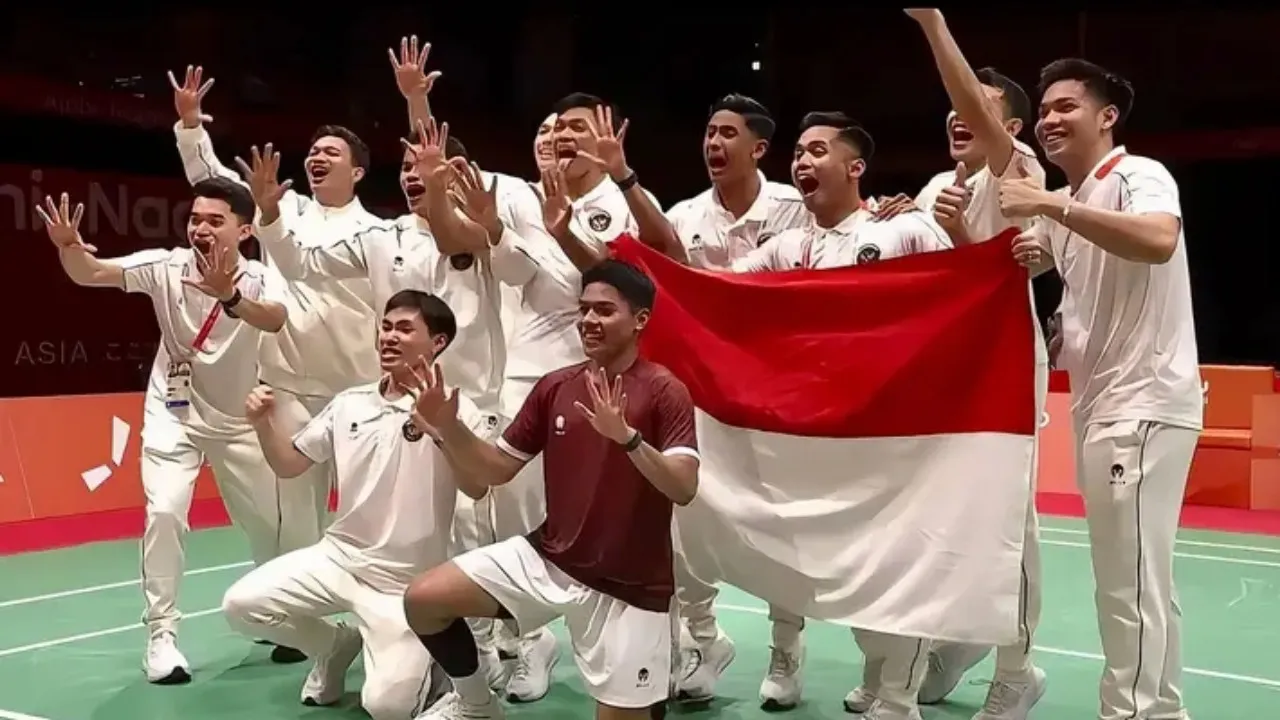 Indonesia Akhiri Penantian 28 Tahun Medali Emas Beregu Putra Asian Games