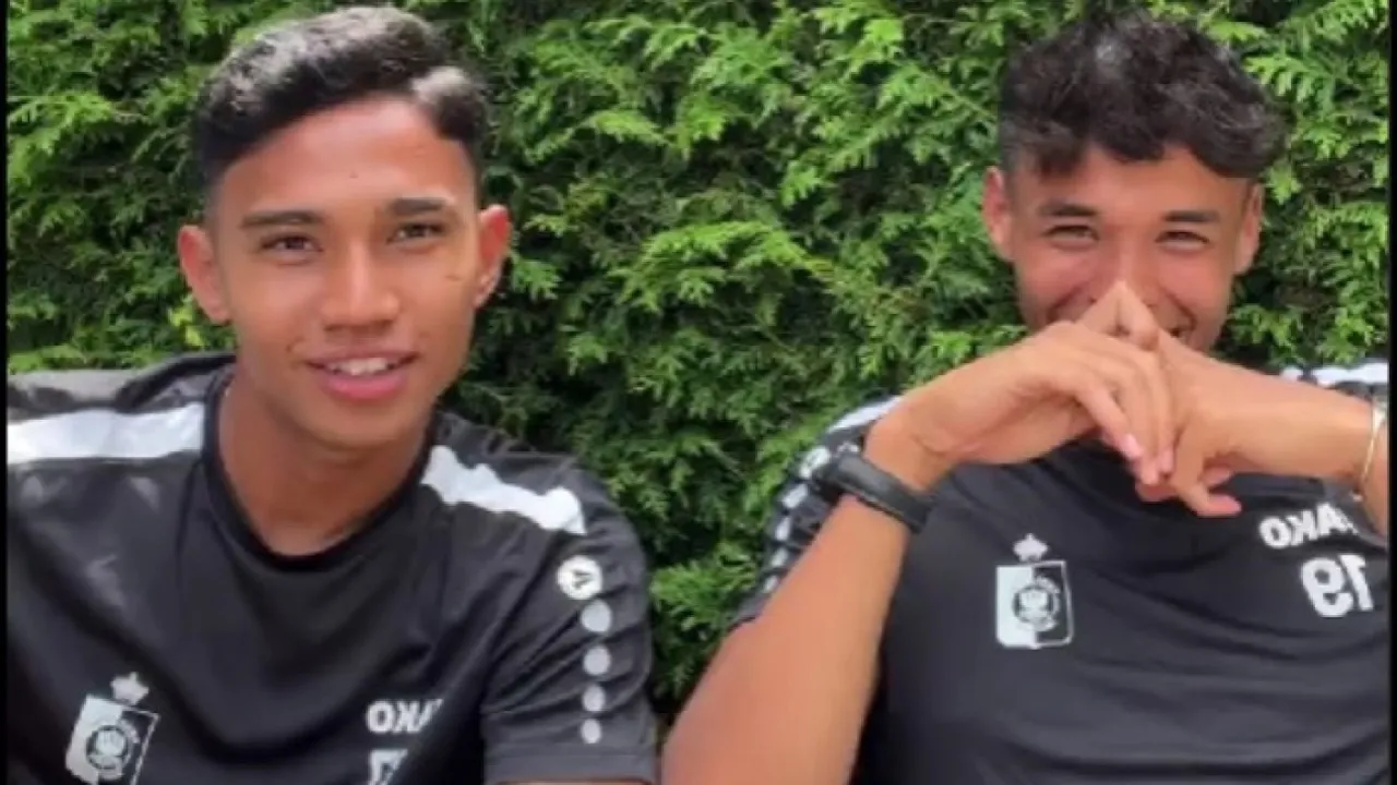 Marselino Ferdinan dan Ilhan Fandi saat memperkuat KMSK Deinze