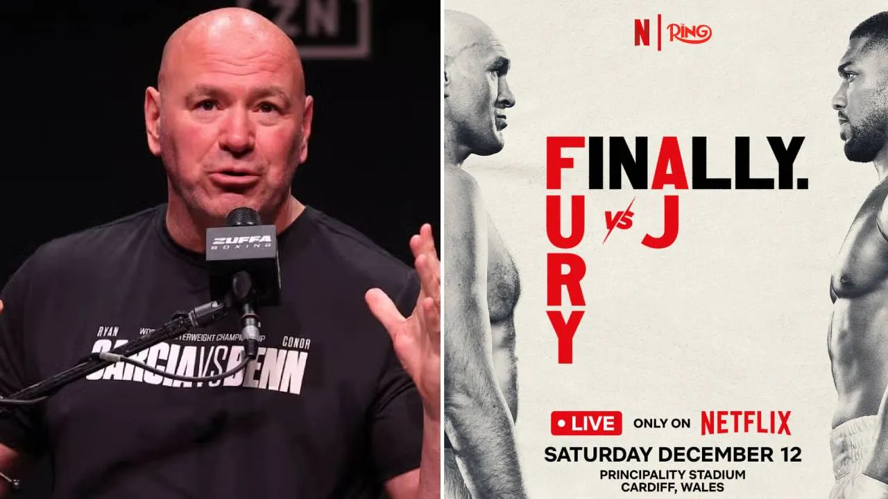Dana White (kiri) menegaskan dirinya tetap terlibat dalam duel yang dijadwalkan berlangsung di Cardiff, Wales, pada 11 Desember. (Foto: Fight TV)