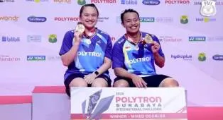 Kalahkan Bagas-Apriyani, Rehan-Melati Kampiun Surabaya IC 2026